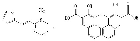 双羟萘酸噻嘧啶结构式
