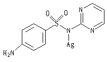 磺胺嘧啶银结构式