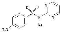 磺胺嘧啶钠结构式