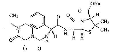 哌拉西林钠结构式