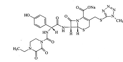 头孢哌酮钠结构式