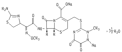 头孢曲松钠结构式