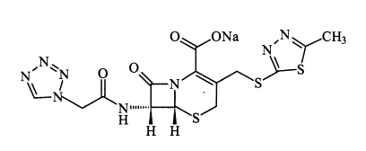 头孢唑林钠结构式