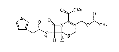 头孢噻吩钠结构式