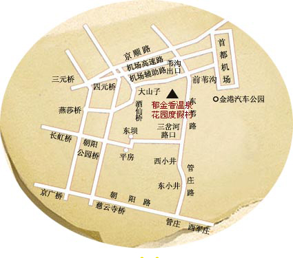 郁金香温泉度假村位置图