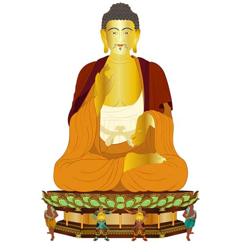 新塔全貌(一层佛像)