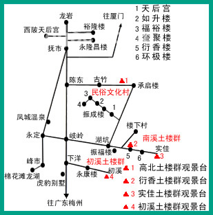 永定客家土楼地图